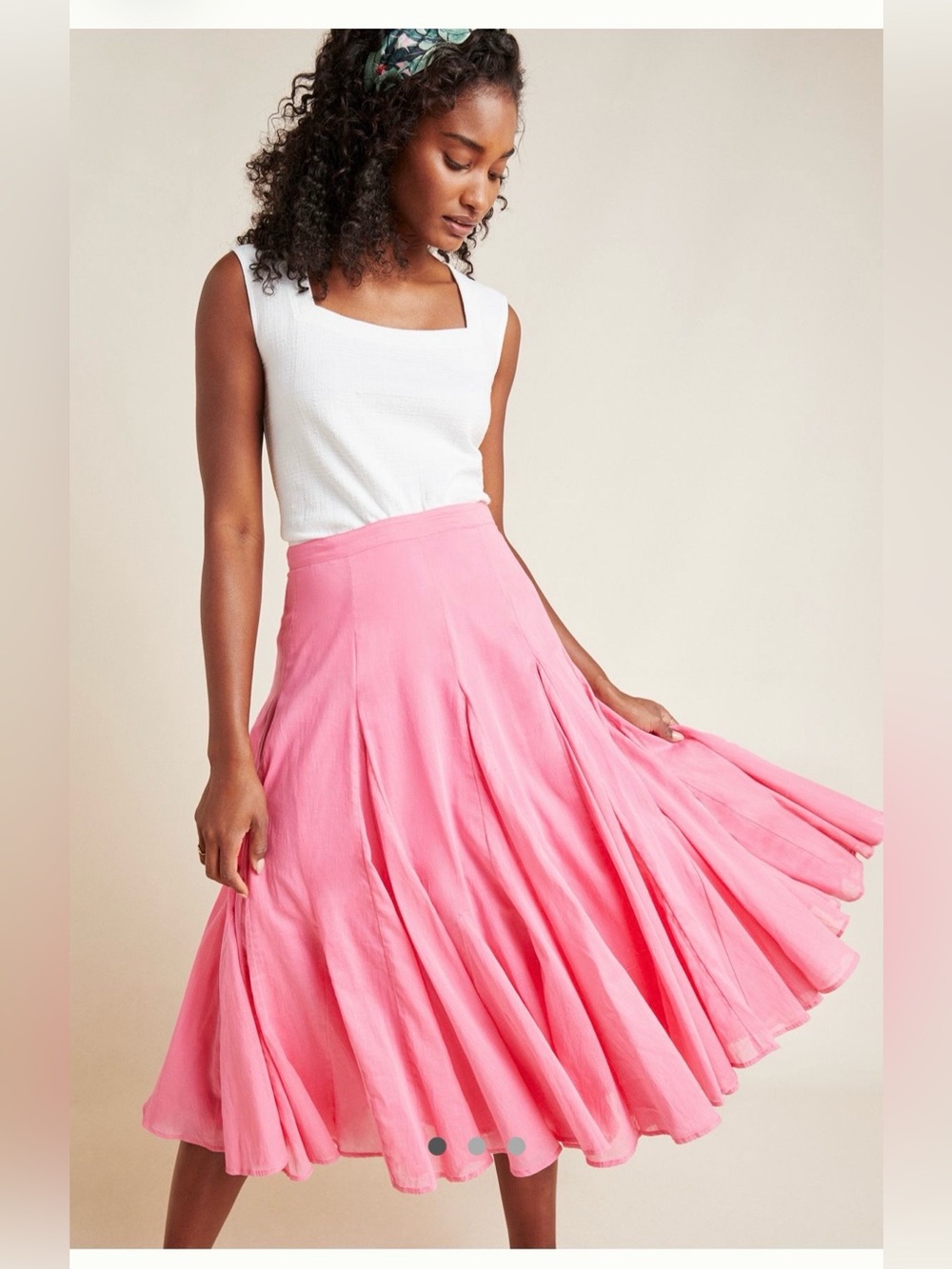 Anthropologie Maeve Arielle Flounced Midi Skirt